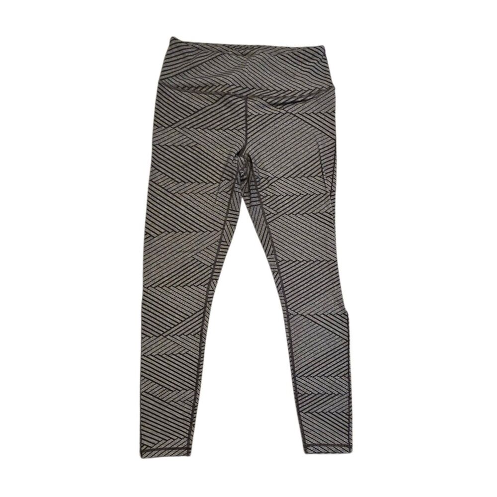 Prana Transform 7/8 High Waisted Leggings Gray Geometric Activewear  Size L